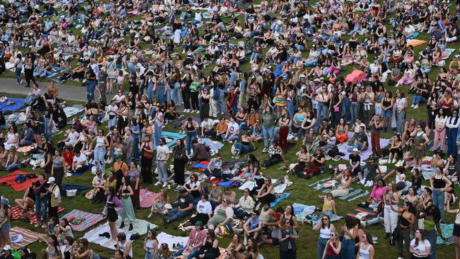 People attend the All Things Go music festival at Merriweather Post Pavilion in Columbia, Maryland, on September 30, 2023.