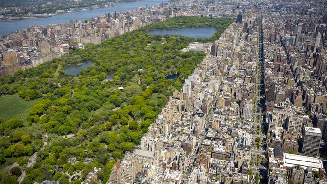 NEW YORK, NEW YORK - May 1: An aerial view of The Metropolitan Museum of Art and Central Park in Manhattan taken on May 1, 2026 in New York City.