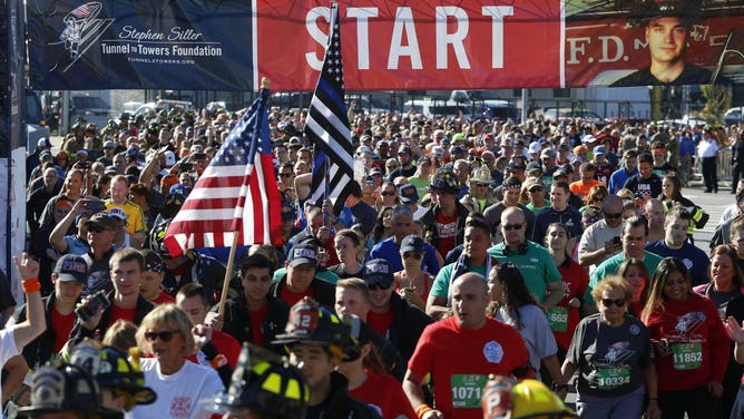 BROOKLYN, NEW YORK CITY, NEW YORK, UNITED STATES - 2016/09/25: The 15th annual Stephen Sillers Tunnel to Towers 5k Walk/Run commemorates FDNY member Stephen Sillers run through the Brooklyn Battery Tunnel on Sept 11 to render aid to victims of the attack at the cost of his own life.