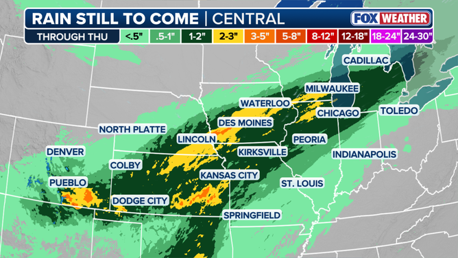 Expected rainfall.
