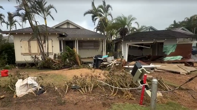 Damage in Poipu, Hawaii, from Hurricane Lowell on Tuesday, Sep. 8, 2026.