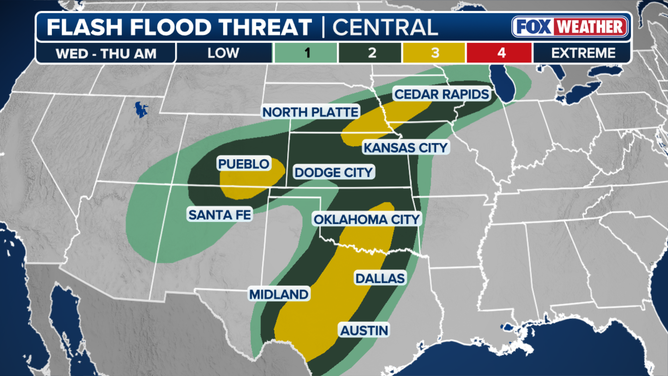 Wednesday flash flood threat.