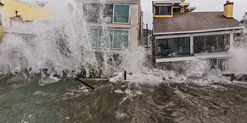 Multimillion-dollar California oceanfront homes battered by relentless Pacific waves as coastline crumbles