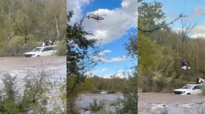 Helicopter rescues 4 people stranded atop vehicle in raging Arizona creek as severe storms slam Southwest