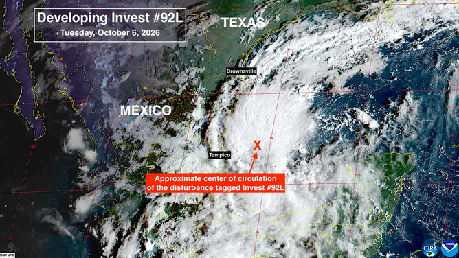 Satellite imagery of the Gulf on Oct. 6, 2026.