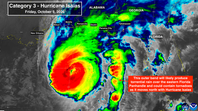 Satellite imagery of Hurricane Isaias