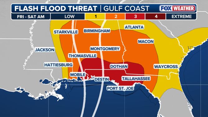 Flash flood threat