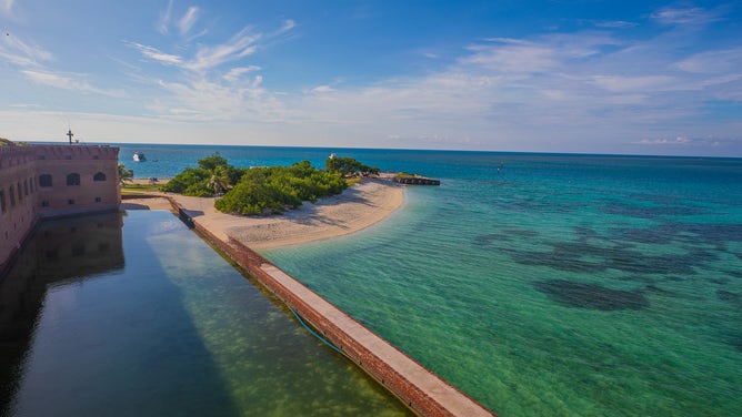 A wall at Fort Jefferson in Dry Tortugas National Park.