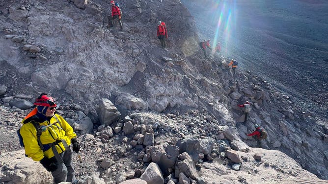 The team climbed all night Monday through Tuesday morning.