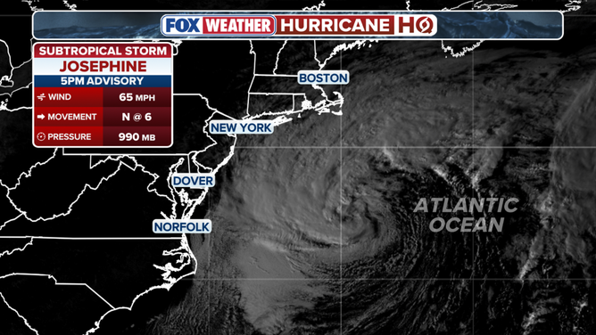 Subtropical Storm Josephine forms in the Atlantic as it heads toward the East Coast