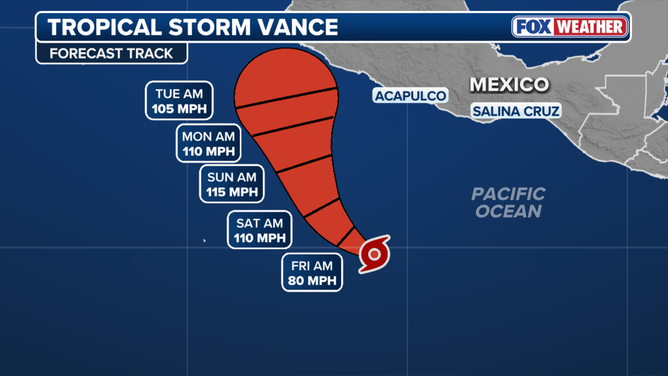 Tropical Storm Vance cone