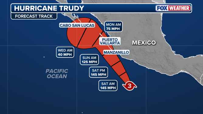 Hurricane Trudy forecast cone