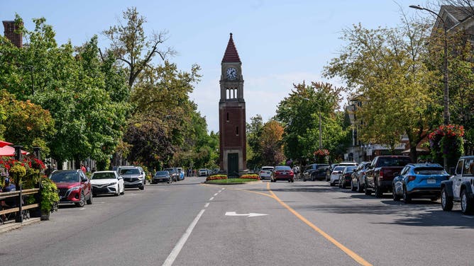 The Memorial Clock Tower is in Niagara-on-the-Lake, Canada, on September 12, 2025.