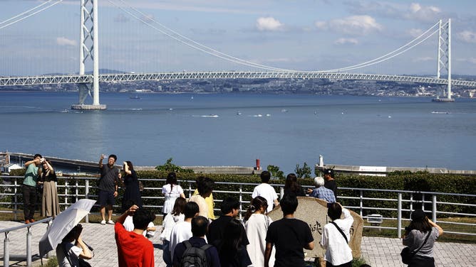 HYOGO, JAPAN - 2026/09/22: Tourists, including international visitors, enjoy Japan's Silver Week holiday at Awaji Highway Oasis in Awaji, Hyogo Prefecture. 