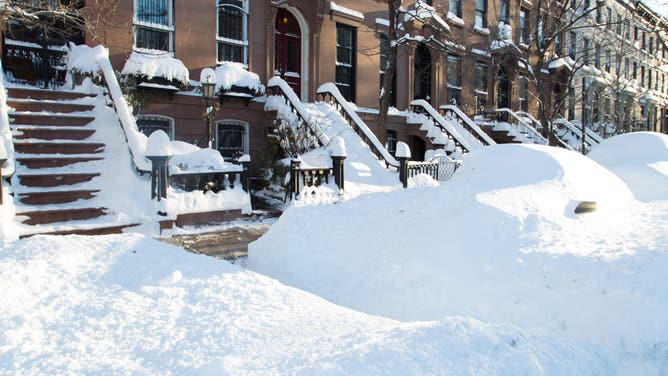 NEW YORK, UNITED STATES - 2016/01/24: Winter storm buries New York recorded as the second biggest Snow storm in New York City history at the time.