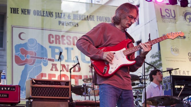 NEW ORLEANS - OCTOBER 17: American blues slide guitarist Sonny Landreth performs during day 1 of the 2009 Crescent City Blues & BBQ Festival at Lafayette Square Park on October 17, 2009 in New Orleans, Louisiana.