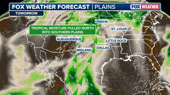 Plains rain set up