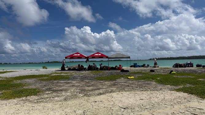 Staging area for research on Nikumaroro Island.