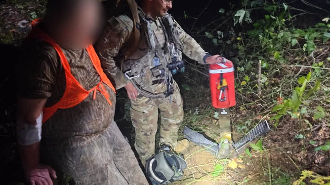 Rescue crew finds the lost hiker in Georgia wilderness.