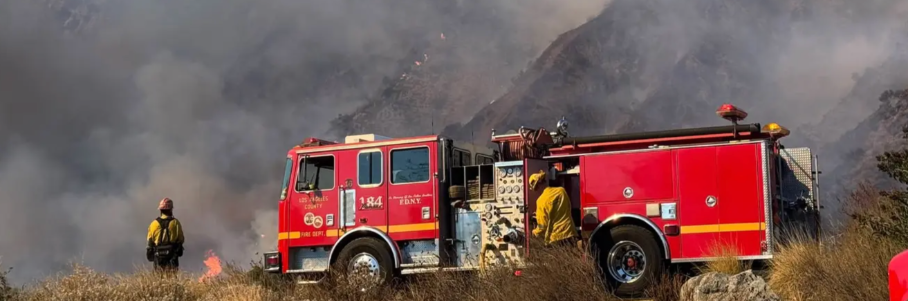 Homes on fire as multiple wildfires rage in California fueled by first Santa Ana wind event of season